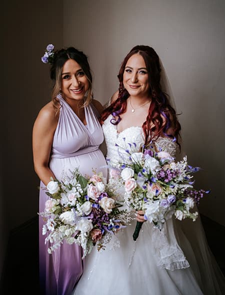 Romantic bridal portrait with glowing makeup