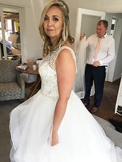 Smiling bride with soft natural glam
