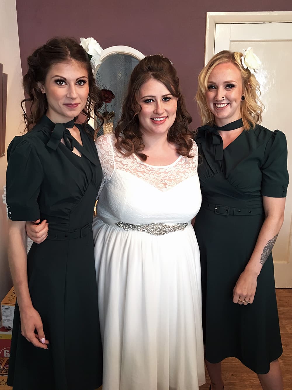 Bride and bridesmaids glam makeup Hampshire